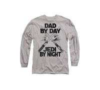 Star Wars Father's Day Jedi By Night Long Sleeve T-Shirt, Athletic Heather In Light Grey Light Grey M