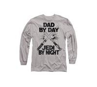 Star Wars Father's Day Jedi By Night Long Sleeve T-Shirt, Athletic Heather in Light Grey | Size: Large Star Wars Light Grey L