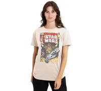 Star Wars Flea Market Retro Comic Cover Ladies T Shirt, Natural, Small