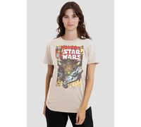 Star Wars Flea Market Retro Comic Cover Ladies T Shirt, Natural, XX-Large