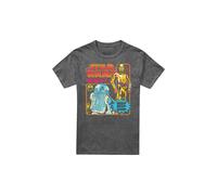 Star Wars Flea Market Retro R2-D2 & C-3P0 T-Shirt, Vintage Wash Black | Size: Large Star Wars Black L