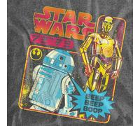 Star Wars Flea Market Retro R2-D2 & C-3P0 Unisex T Shirt, Vintage Wash Black, Small