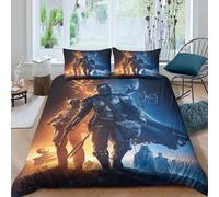 EVMILA Star Wars for Boys Girls Comforter Covers Quilt Cover 3D Print Mandalorian Duvet Cover Soft Microfiber with Pillow Cases with Zipper Closure Bedding Set 3 Pieces King(220x240cm)