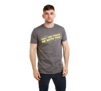 Star Wars Force Slogan Cotton Mens T-Shirt Charcoal Star Wars Charcoal XXL