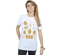 Star Wars Women's Gingerbread Empire Cotton Boyfriend T-Shirt in White | Size: 2XL Star Wars White 2XL
