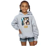 Star Wars Girl's Anime Poster Hoodie in Grey | Size: 9 Years Star Wars Grey 9 Years
