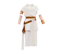 (3-4 Years, White) Star Wars Girls Deluxe Rey Suede Costume