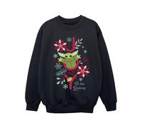 Star Wars Girl's Joy To The Galaxy Sweatshirt in Black | Size: 5-6 Years Star Wars Black 5-6 Years