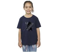 Star Wars Girl's Obi-Wan Kenobi Jedi Knight Cotton T-Shirt in Navy | Size: 12-13 Years Star Wars Navy 12-13 Years