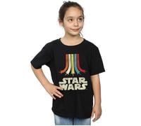 Star Wars Girl's Rainbow Cotton T-Shirt in Black | Size: 12-13 Years Star Wars Black 12-13 Years