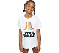 Star Wars Girl's Rainbow Cotton T-Shirt in White | Size: 12-13 Years Star Wars White 12-13 Years