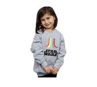 Star Wars Girl's Rainbow Sweatshirt in Grey | Size: 12-13 Years Star Wars Grey 12-13 Years