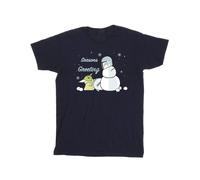 Star Wars Girl's Seasons Greetings Cotton T-Shirt in Navy | Size: 12-13 Years Star Wars Navy 12-13 Years