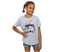 Star Wars Girl's Stormtrooper Command Sketch Cotton T-Shirt in Grey | Size: 3-4 Years Star Wars Grey 3-4 Years