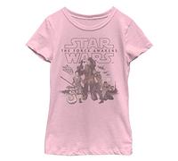 STAR WARS Girls T-Shirt, Pink//Retro Force, L