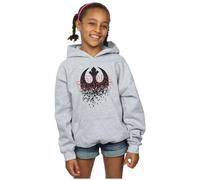 Star Wars Girl's The Last Jedi Shattered Emblem Hoodie in Grey | Size: 12-13 Years Star Wars Grey 12-13 Years