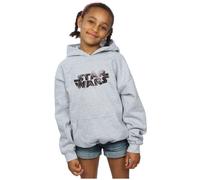 Star Wars Girl's The Last Jedi Spray Logo Hoodie in Grey | Size: 5-6 Years Star Wars Grey 5-6 Years