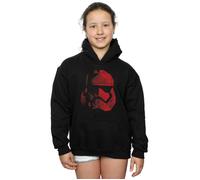 Star Wars Girl's The Last Jedi Stormtrooper Red Cubist Helmet Hoodie in Black | Size: 12-13 Years Star Wars Black 12-13 Years