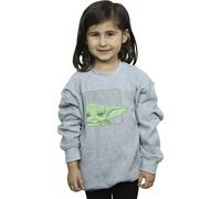 Star Wars Girl's The Mandalorian Grogu Box Sweatshirt in Grey | Size: 12-13 Years Star Wars Grey 12-13 Years