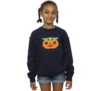 Star Wars Girl's The Mandalorian Grogu Pumpkin Sweatshirt in Navy | Size: 12-13 Years Star Wars Navy 12-13 Years