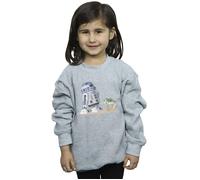 Star Wars Girl's The Mandalorian R2D2 & Grogu Sweatshirt in Grey | Size: 12-13 Years Star Wars Grey 12-13 Years