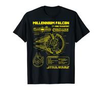 Star Wars Gold Millennium Falcon Schematics Graphic T-Shirt T-Shirt