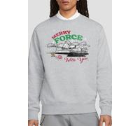 Star Wars Grogu Christmas Merry Force Be With You Sweatshirt Light Grey Star Wars Light Grey XXL