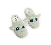 Star Wars Grogu Unisex Adults Green Mule Slippers | 3D Ears Fluffy Home Wear for Movie Fans | Cosy Loungewear | Character Footwear for Relaxing Evenings Merch - 9-10 UK