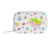 STAR WARS Grogu Wallet, The Mandalorian Zip Wallet, White, White, One Size, Grogu Wallet, the Mandalorian Zip Wallet