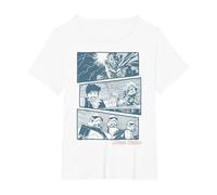 Star Wars Group Shot Anime Panels T-Shirt, Women's Plus, White, 4X