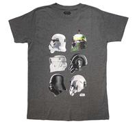 Helmet Profiles T Shirt Star Wars Grey XXL
