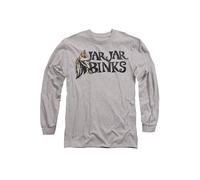 Star Wars Jar Jar Binks Long Sleeve T-Shirt, Athletic Heather In Light Grey Light Grey L