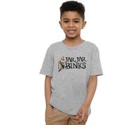 Star Wars Jar Jar Binks Unisex Kids T Shirt, Athletic Heather, 5-6 Years
