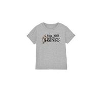 Star Wars Jar Jar Binks Unisex Kids T Shirt, Athletic Heather, 9-10 Years