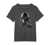 Star Wars Jedi Fallen Order Inquisitor Bust T-Shirt, Women's Plus, Dark Heather Grey, 4X