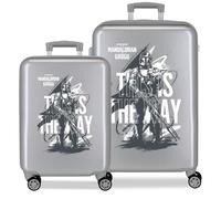 Star Wars Joumma The Mandalorian & Grogu Suitcase Set Silver 46 x 65 x 23 cm Rigid ABS Combination Lock Side 91L 5.6 kg 4 Double Wheels Extendable Hand Luggage