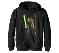Star Wars Kids High Republic YODA Hero Shot Youth Pullover Hoodie, Black, Small