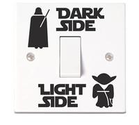 Star Wars Light Switch Stickers. Black, Colour, or Glow-in-The-Dark. Decal Child Room Lightswitch Wall Vinyl Dark Side Darth Vader yoda by SuperDuperDecor® - Black & White