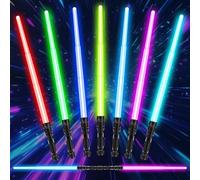 Star Wars Light Up Saber - 7 Colors Retractable LED Sword with Sound, Kids Cosplay Toy for Halloween Birthday Gift (2Pcs)