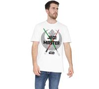 Disney Star Wars Lightsaber Jedi Master Dad Unisex T Shirt, White, XXL