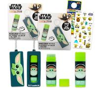 Star Wars Lip Balm Tubes Set - Bundle with 2 Baby Yoda Lip Balm Tubes in Assorted Flavors for Party Favors Plus Stickers, More | Mandalorian Party Favors