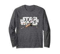 Star Wars Logo Classic X-Wing vs TIE Fighter Space Battle Long Sleeve T-Shirt
