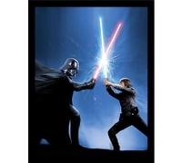 Star Wars Luke Vs Vader Framed Poster (45cm x 35cm x 1.7cm) (Blue/Black)