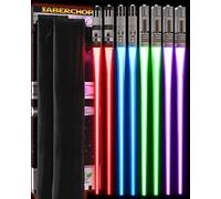 Star Wars Luminous Chopsticks, LED Lightsaber Chopsticks, Reusable, Sushi Light, Removable Handle, Dishwasher Safe, Red, Green, Blue, Purple, 4 Pairs