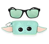 Star Wars Mandalorian Baby Yoda Boys Sunglasses with Kids Glasses Case, Protective Toddler Sunglasses, Black, S