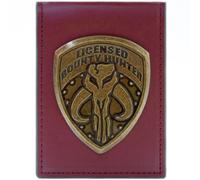 Star Wars Mandalorian Boba Fett Bounty Hunter Metal Badge Red ID and Card Holder Wallet