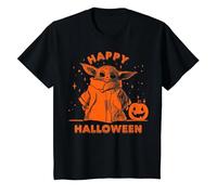 Star Wars Mandalorian The Child Orange Happy Halloween T-Shirt, Youth, Black, Large