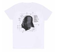 Official Star Wars Graphic T-Shirt Mask Diagram White Unisex Fan Apparel Tee