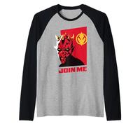 Star Wars Maul Shadow Lord Join Me Minimalistic Pop Art Face Raglan Baseball Tee