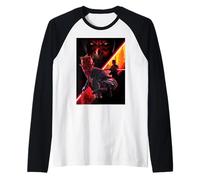 Star Wars Maul Shadow Lord Maul 3 Panel Ready to Fight Raglan Baseball Tee